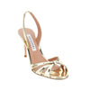 tati metallized leather sandals
