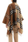 Contrast Check wool and cashmere Poncho