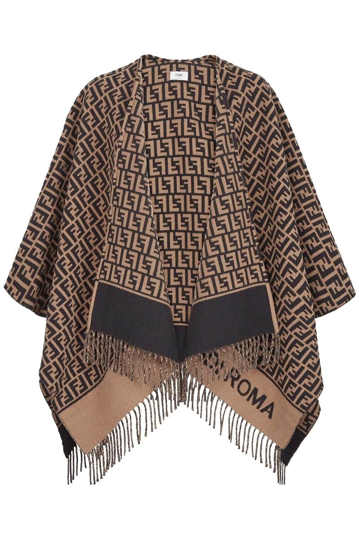 FENDI Wool and Cashmere Poncho