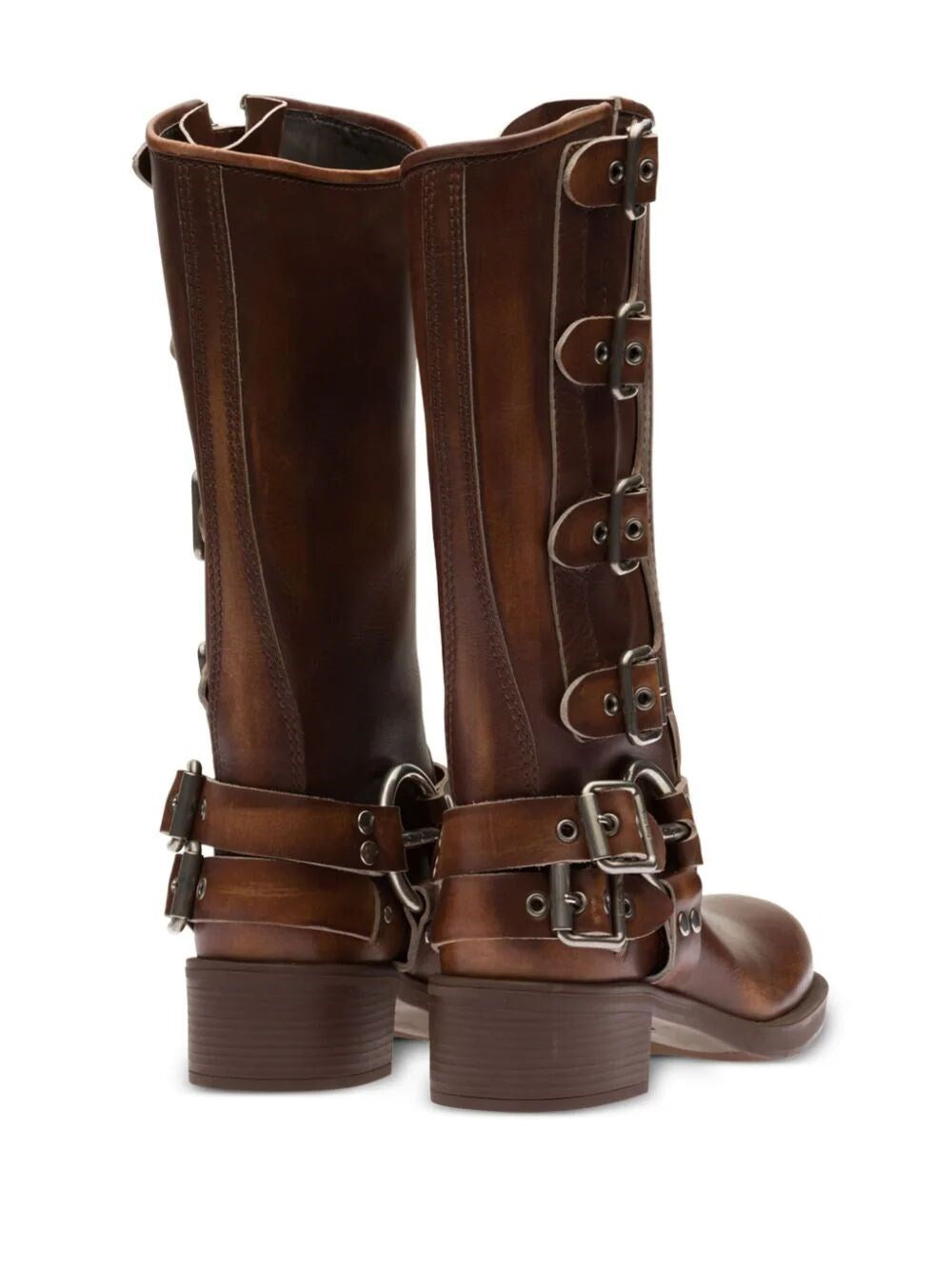 buckle-detail leather boots