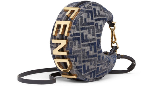 FENDI Fendigraphy Mini Denim Shoulder Bag