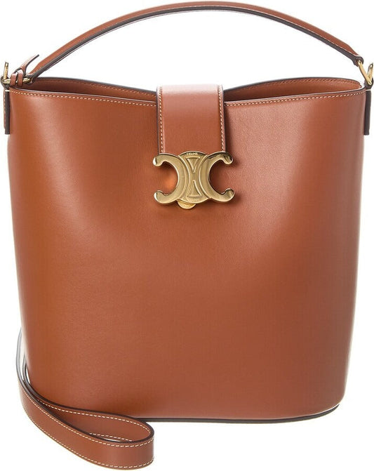 Medium Louise Leather Bucket Bag