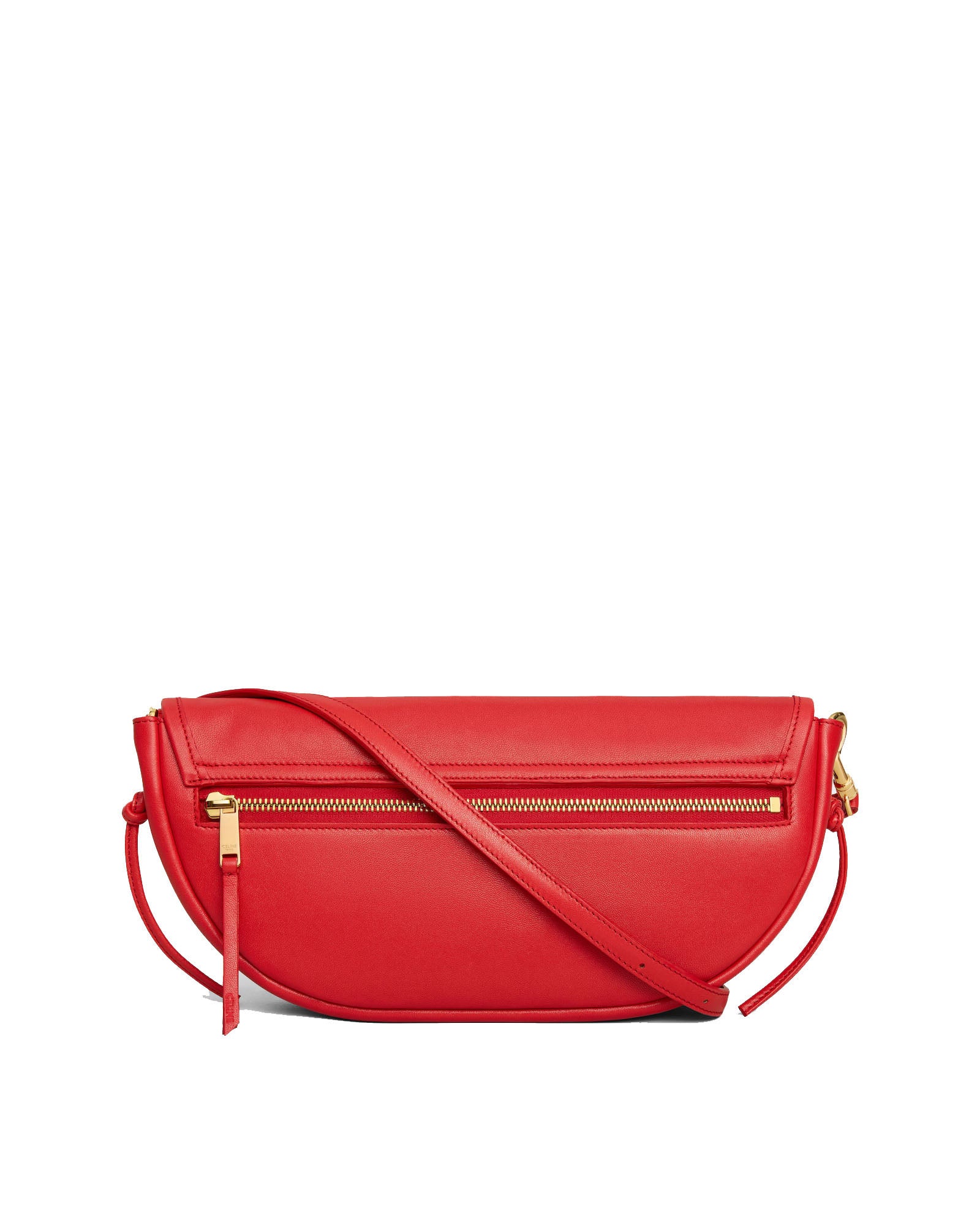 Soft Triomphe Little Halfmoon Shiny Lambskin Bag