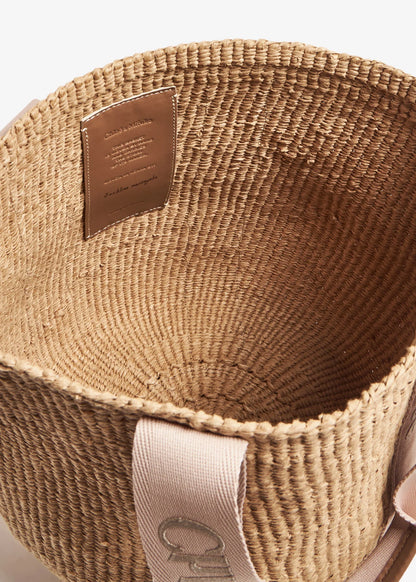 Woody Large Raffia Basket Tote