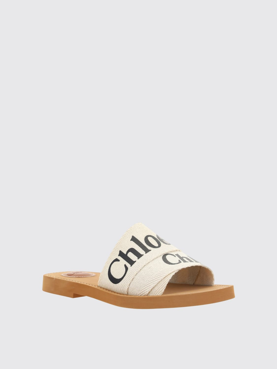 chloé sliders in fabric and rubber