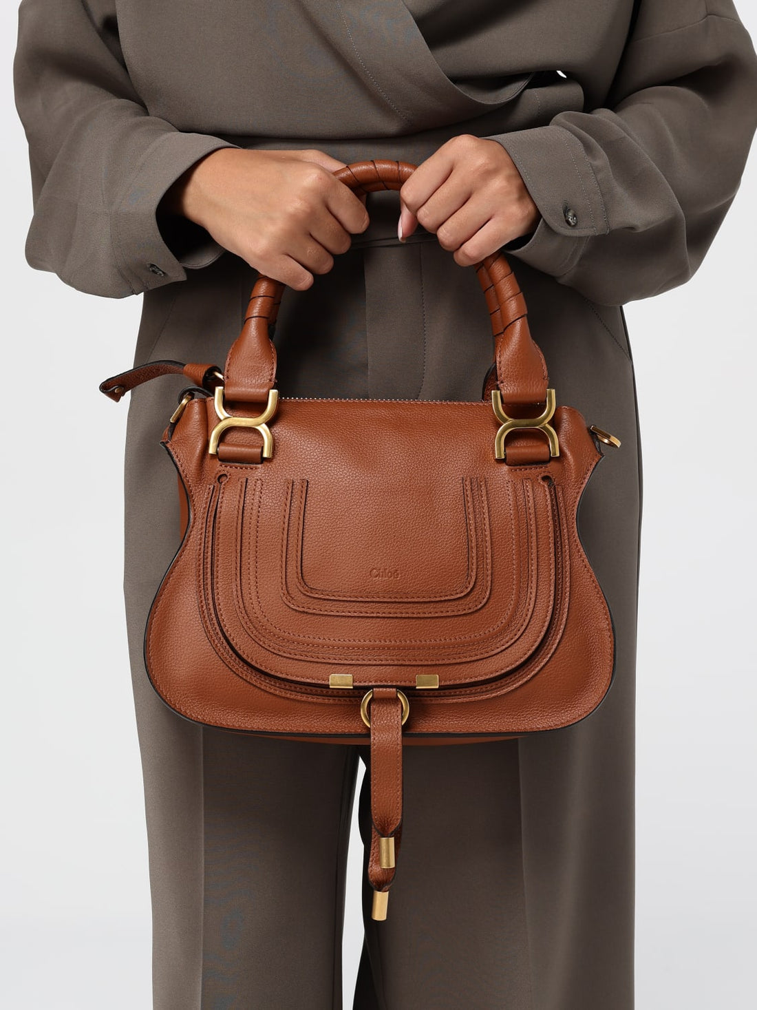 chloé marciè grained leather bag