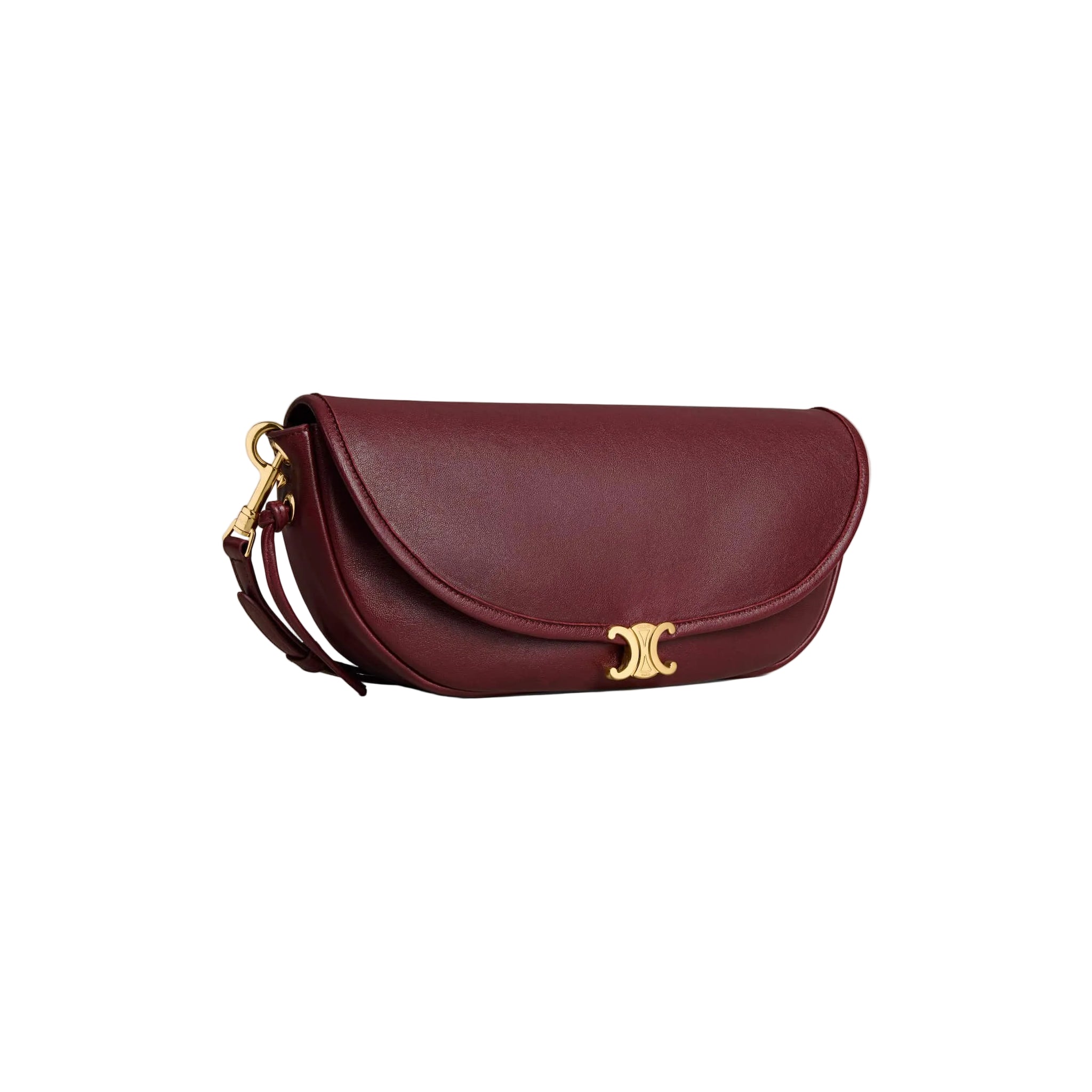Soft Triomphe Little Halfmoon Shiny Lambskin Bag