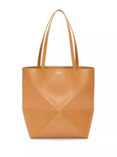 Loewe Medium Puzzle Fold Tote In Shiny Calfskin