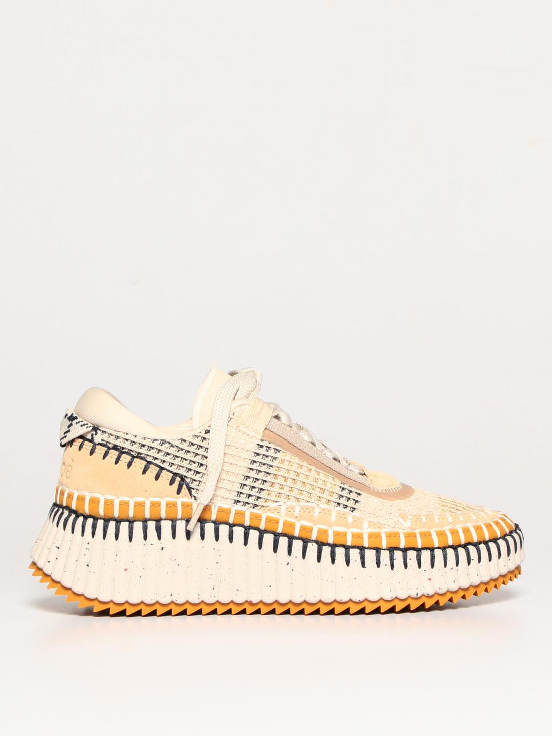 CHLOÉ 41 nama recycled fabric and suede sneakers chloé