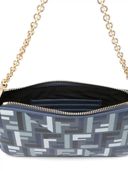 ff fabric baguette pouch with chain