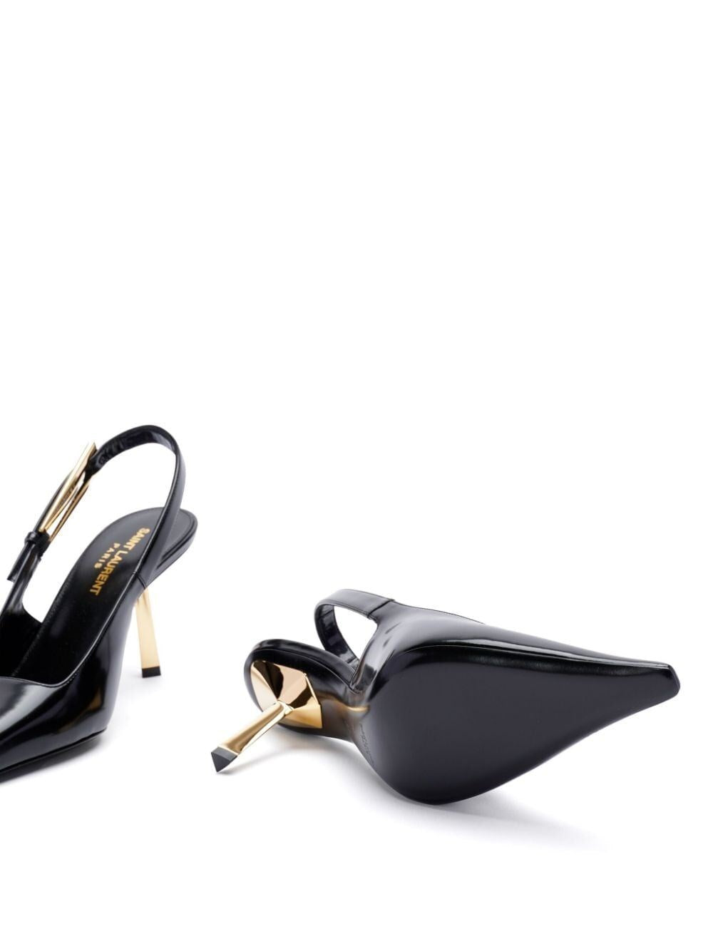 lee slingback pumps in glazed leather