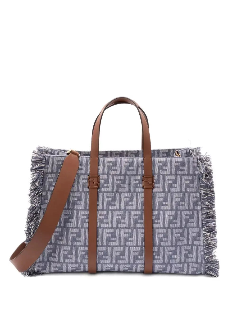 Fendi Summer Tote Denim-effect Ff Jacquard Bag