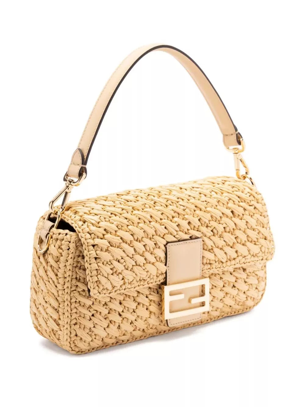 viscose fibre crochet medium baguette bag