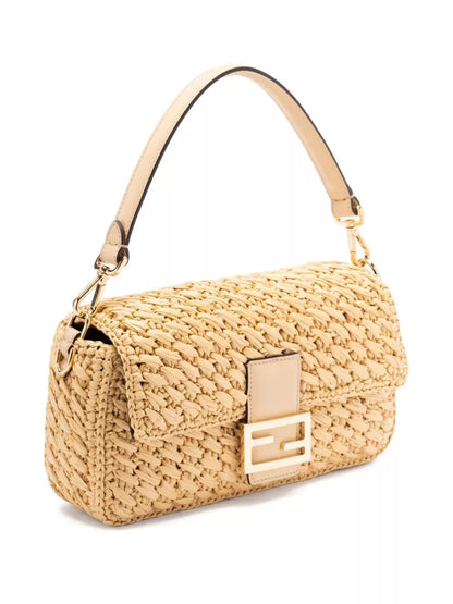 viscose fibre crochet medium baguette bag