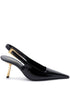 Saint Laurent Lee Slingback Pumps In Glazed Leather