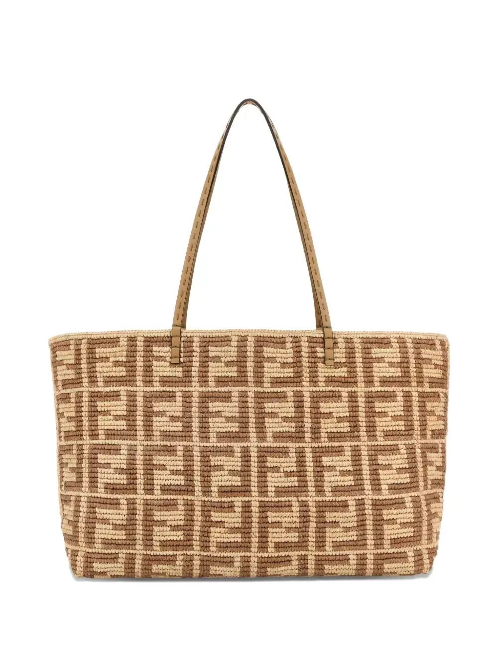 ff raffia crochet roll large shopper