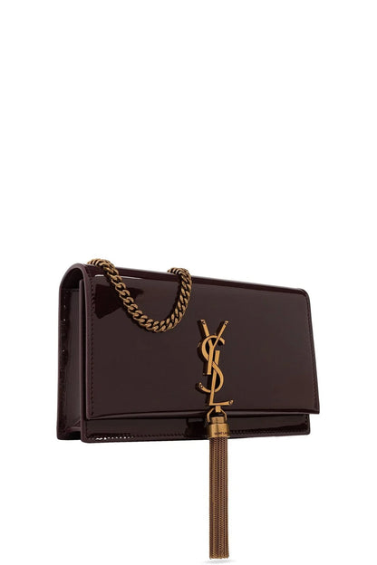 Kate Monogram Patent Leather Wallet on Chain with Tassel