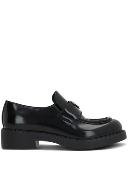 Prada Brushed Leather Chocolate Loafers