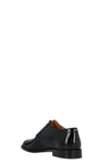 black brushed leather tone on tone lace up