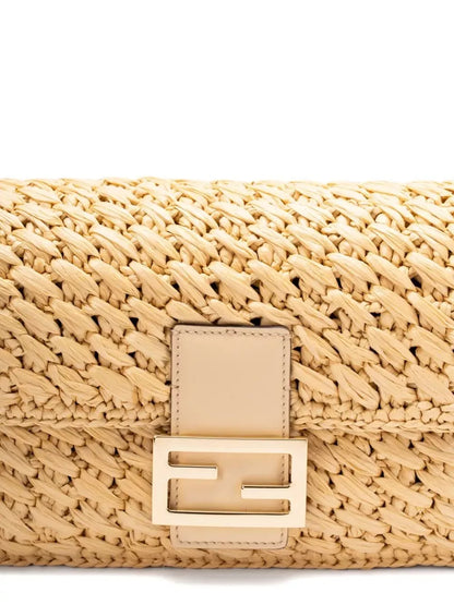 viscose fibre crochet medium baguette bag