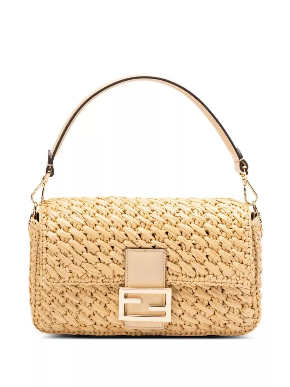 Fendi Viscose Fibre Crochet Medium Baguette Bag