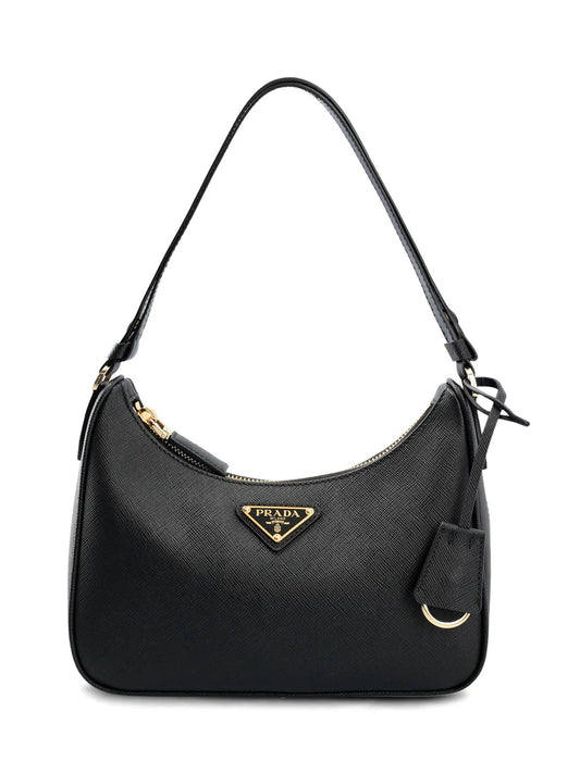 PRADA Re-Edition Black Saffiano Leather Shoulder Bag