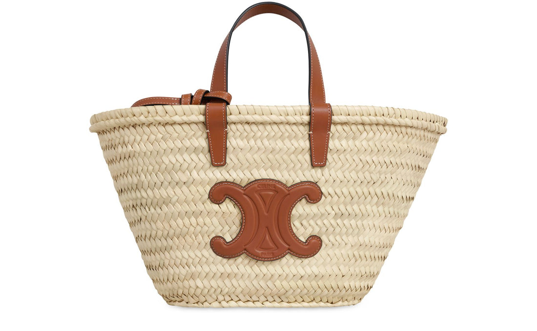 celine-teen-triomphe-panier-raffia-tote-brown