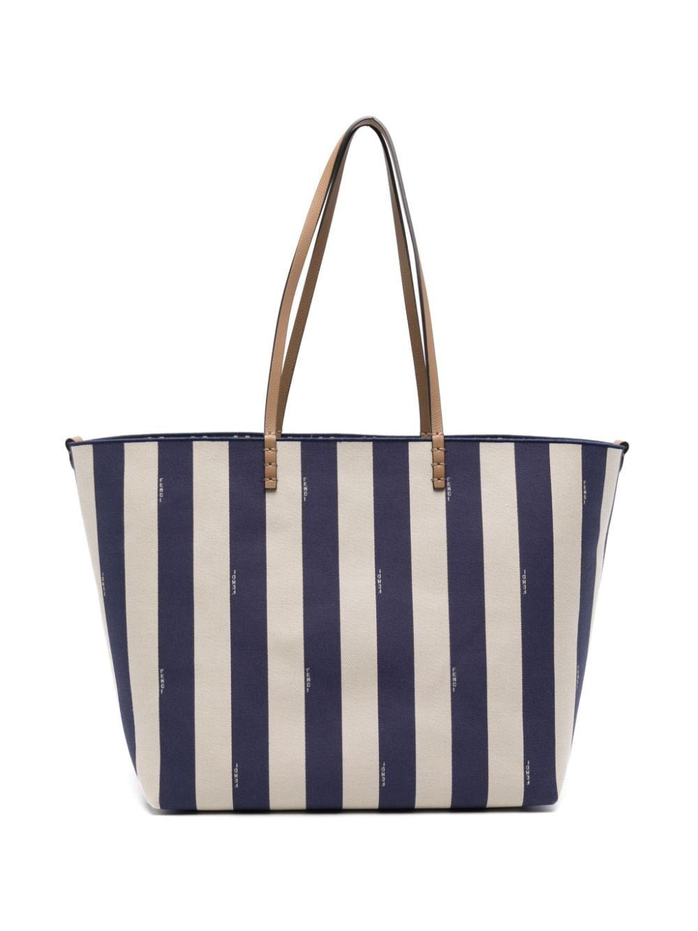 Fendi Large Roll Reversible Shopper In Pequin Striped