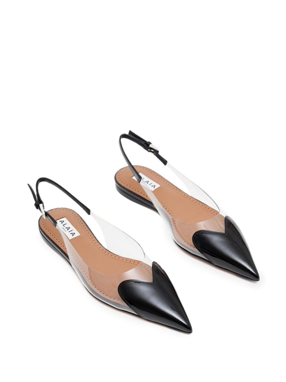 le cur flat slingbacks in patent calfskin