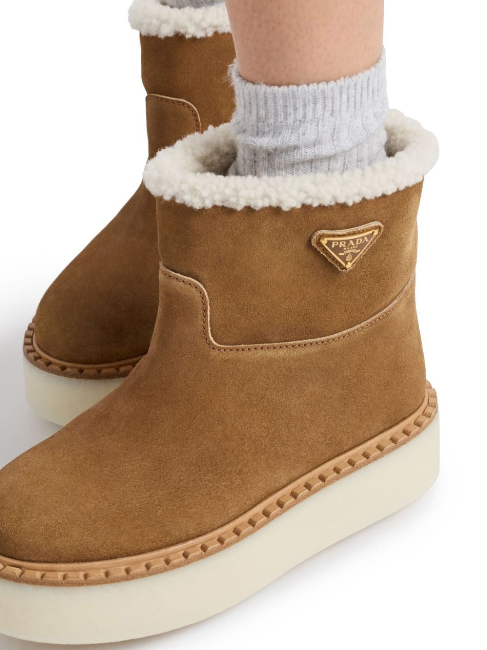 shearling padding ankle boots