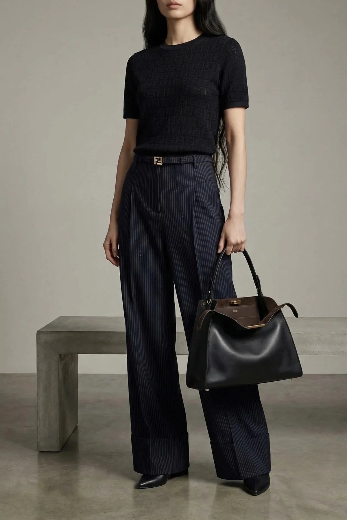 Fendi Way Medium Leather Shoulder Bag