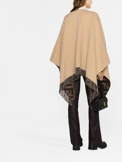 Reversible Wool and Cashmere Poncho