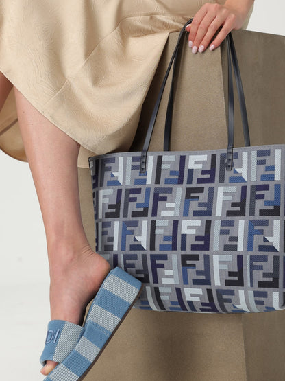ff roll  denim medium tote bag