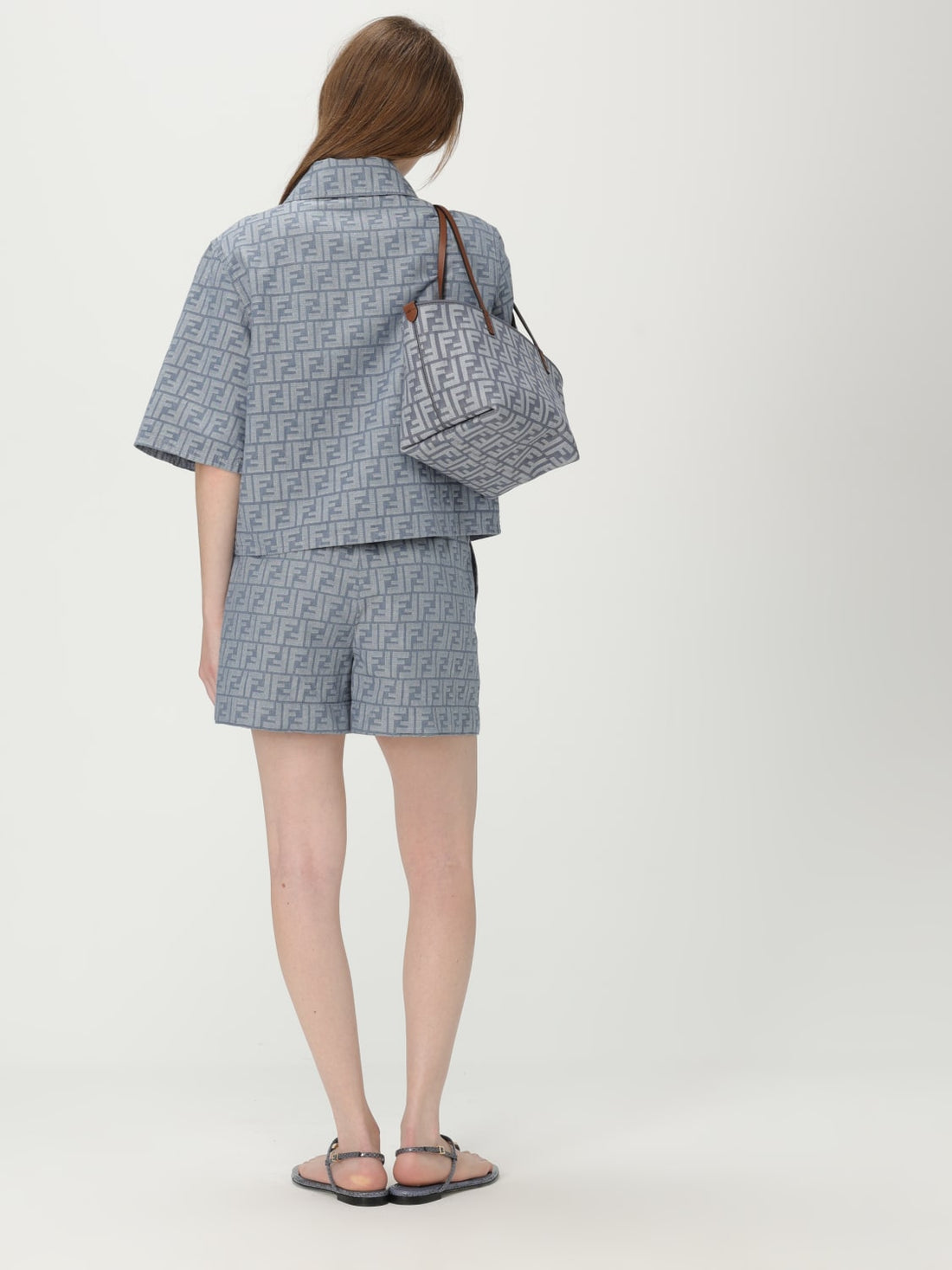 mini roll denim ff shoulder bag