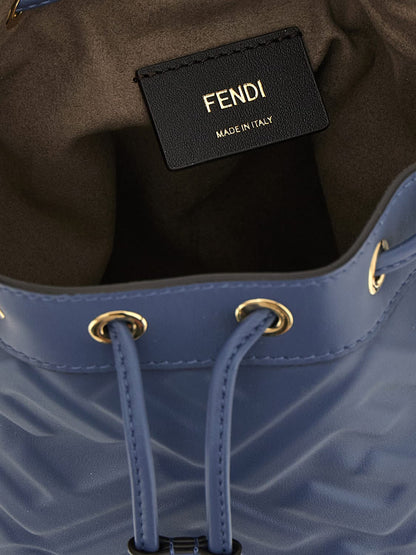 mon tresor ff leather bucket bag