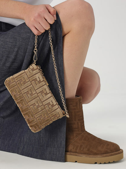 baguette ff jacquard chain pouch