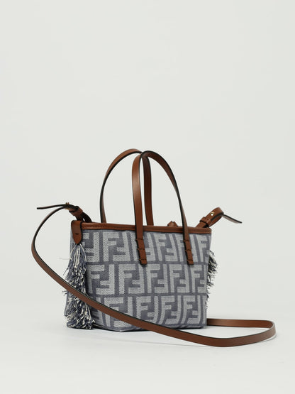 roll mini ff fringe denim bag