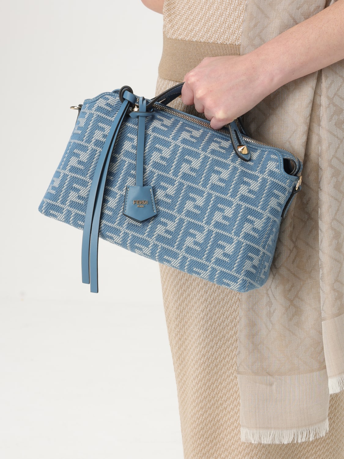 by the way medium denim ff shoulder bag