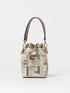 Fendi Fendi Mon Tresor Canvas And Leather Bag With Jacquard Ff Monogram