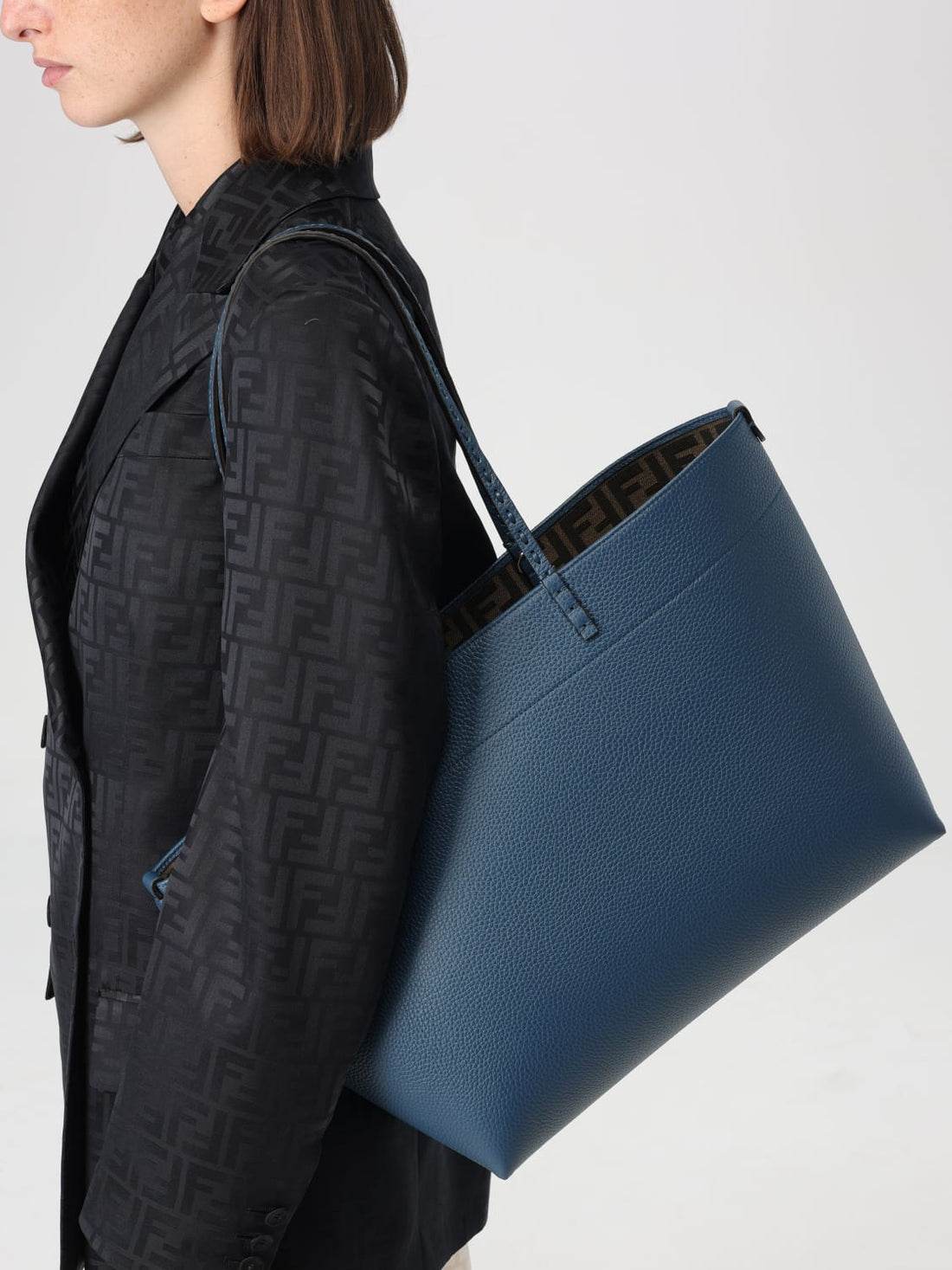 large roll leather tote bag