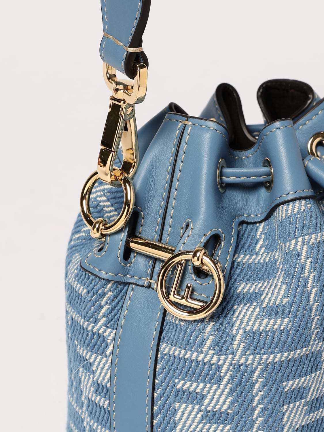 mon tresor ff denim bucket bag