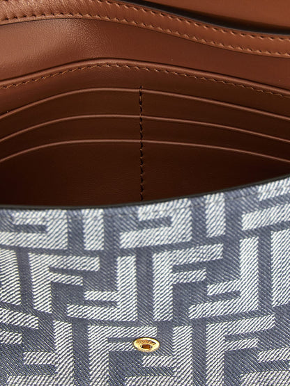 baguette ff denim shoulder bag