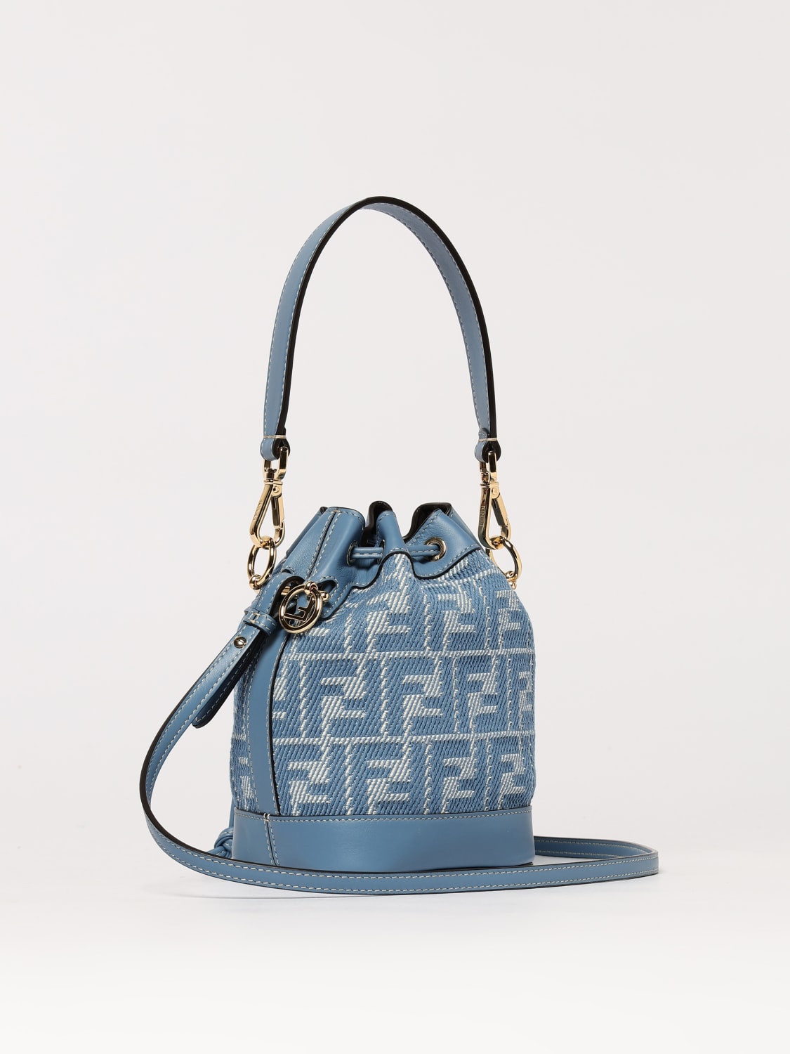 mon tresor ff denim bucket bag