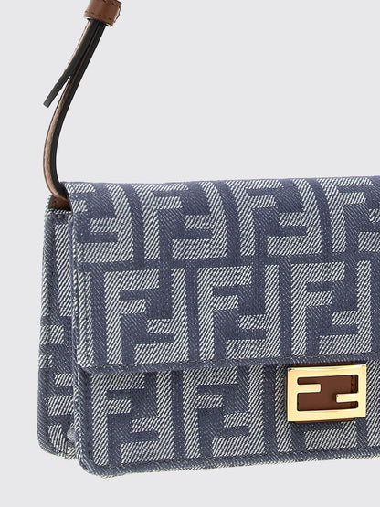 baguette ff denim shoulder bag