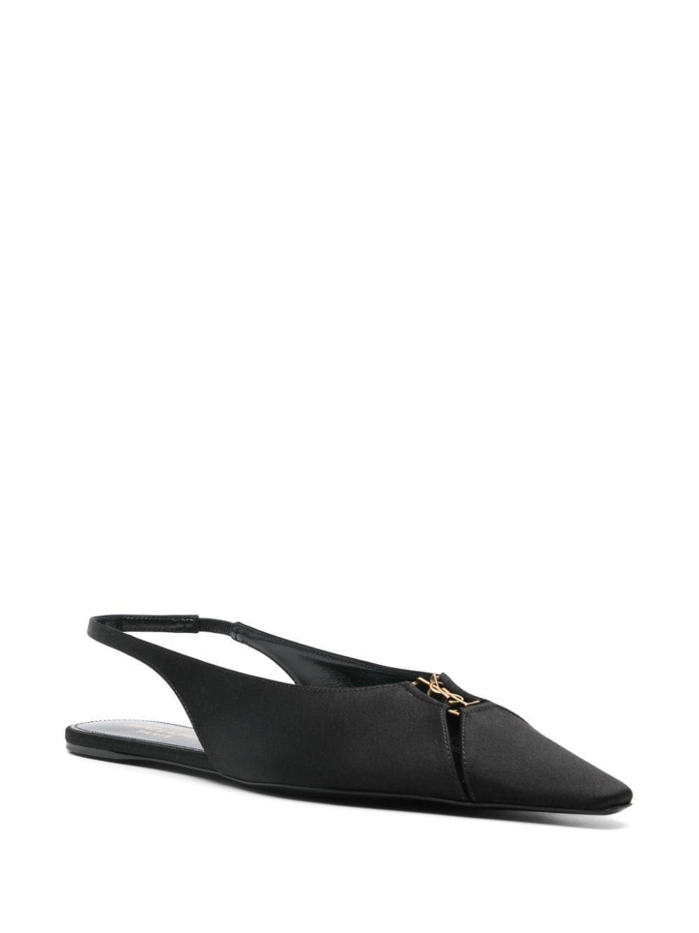 babylone slingback flats in satin crepe