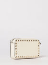 rockstud grained leather clutch