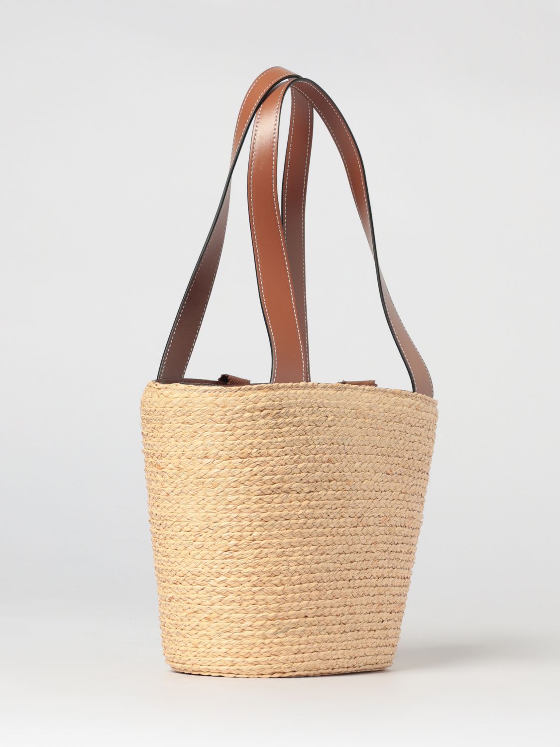 viv' skate raffia bag with jewel buckle