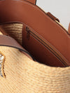 viv' skate raffia bag with jewel buckle