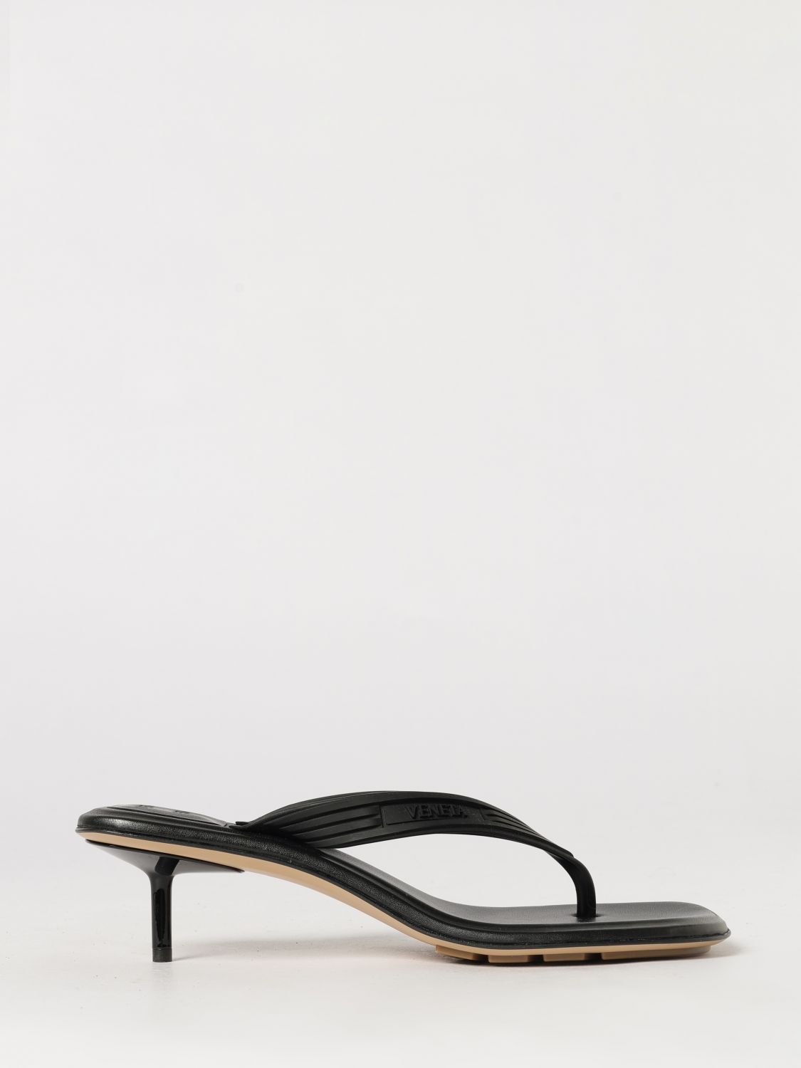 sampieri rubber thong sandals with medium stiletto heel