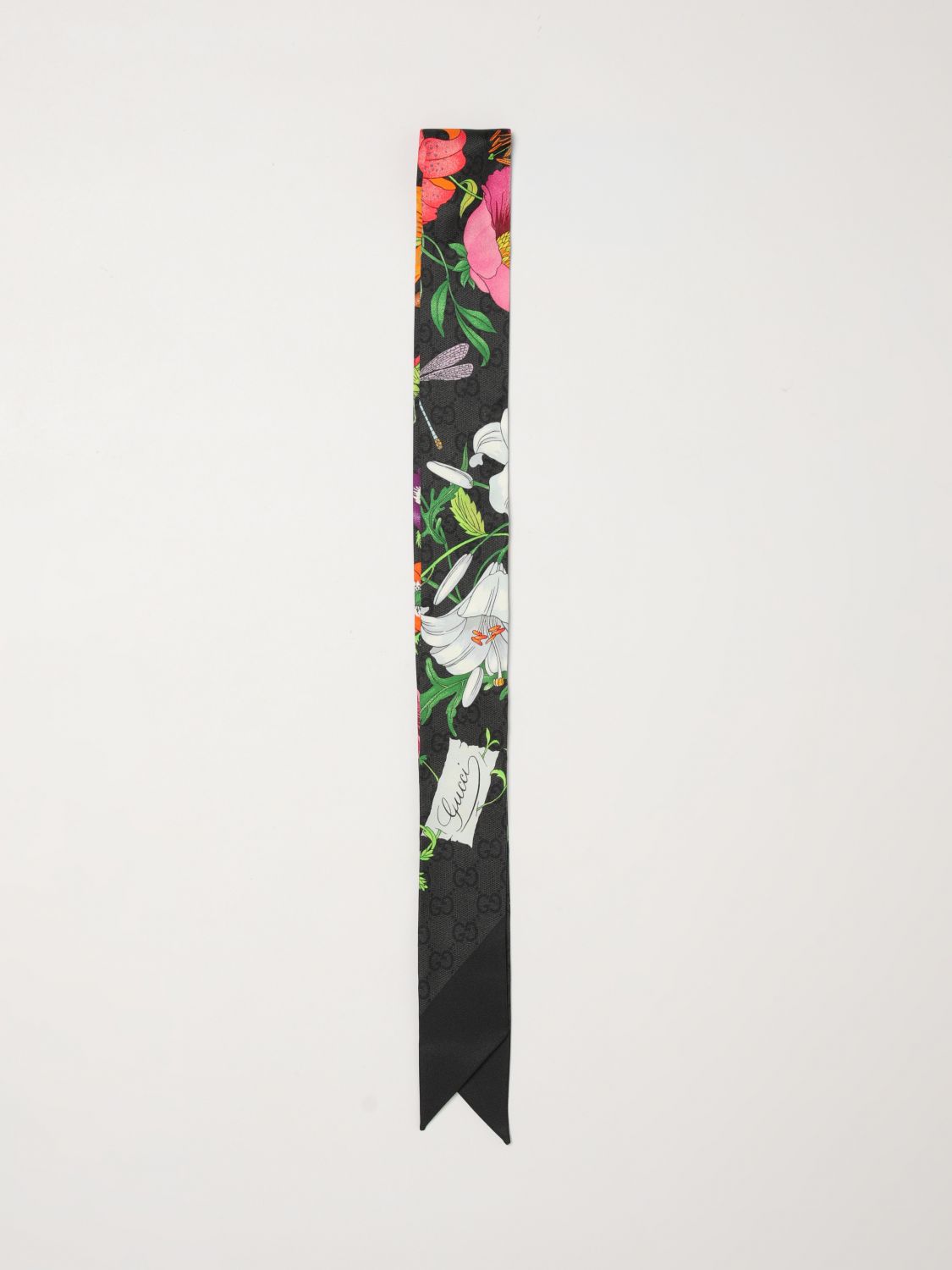 floral print gg monogram silk bandeau